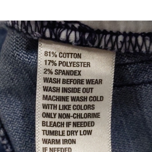 Crown & Ivy Cropped Straight Leg Jeans Women 16 Blue Stretch 5-Pocket - Picture 4 of 6